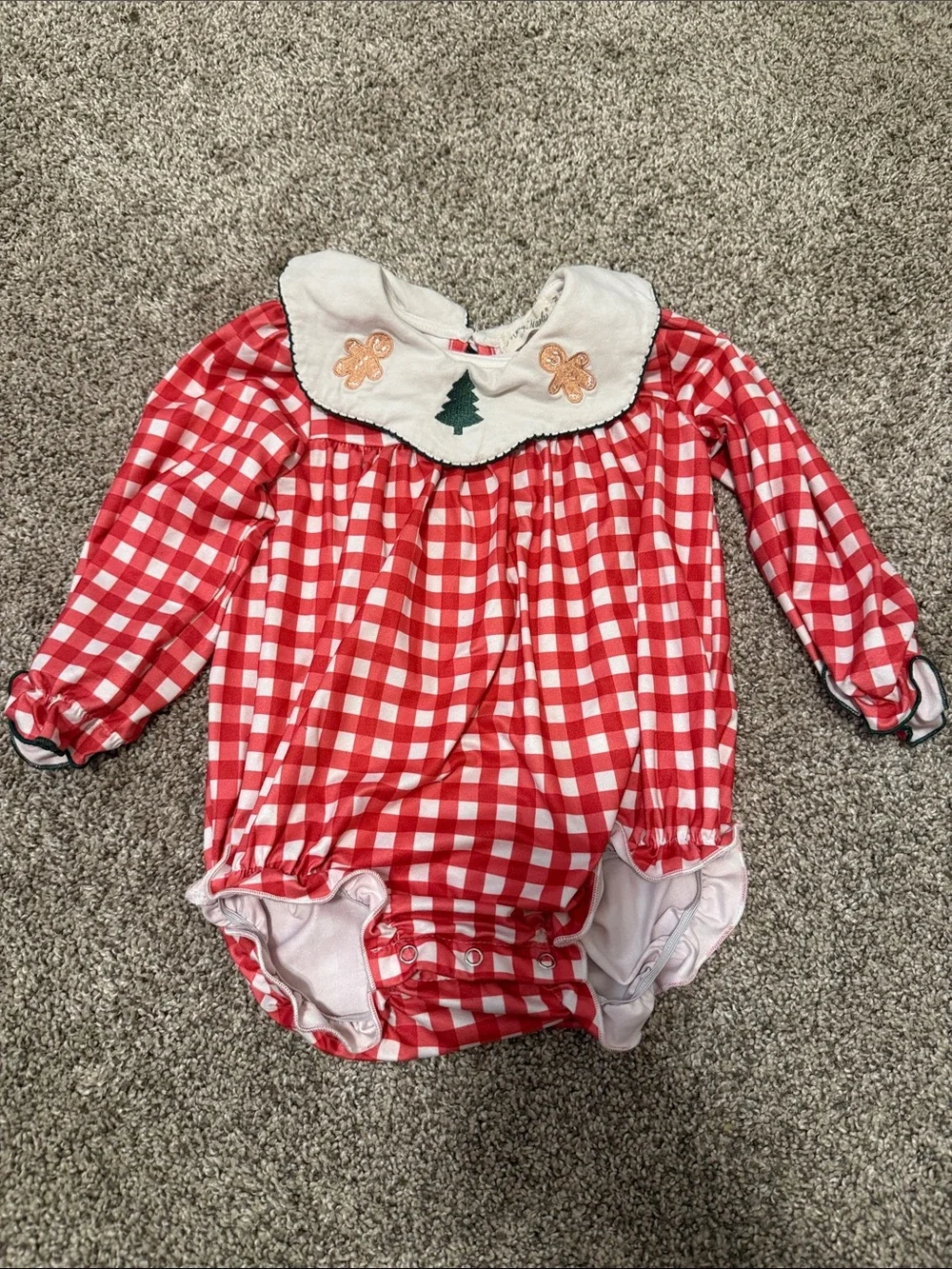 Classic Red Gingham Holiday Baby One-Piece Bodysuit